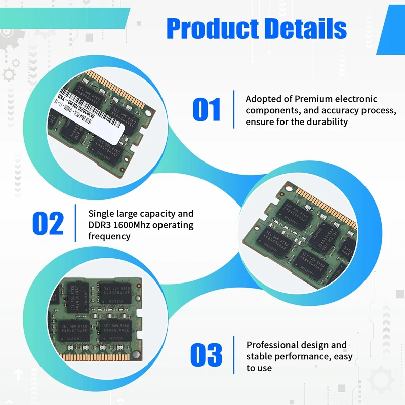 

Память DDR3 16 ГБ 1600 МГц RECC Ram PC3-12800 с самым высоким рейтингом, 240 контактов, 2RX4, 1,35 В