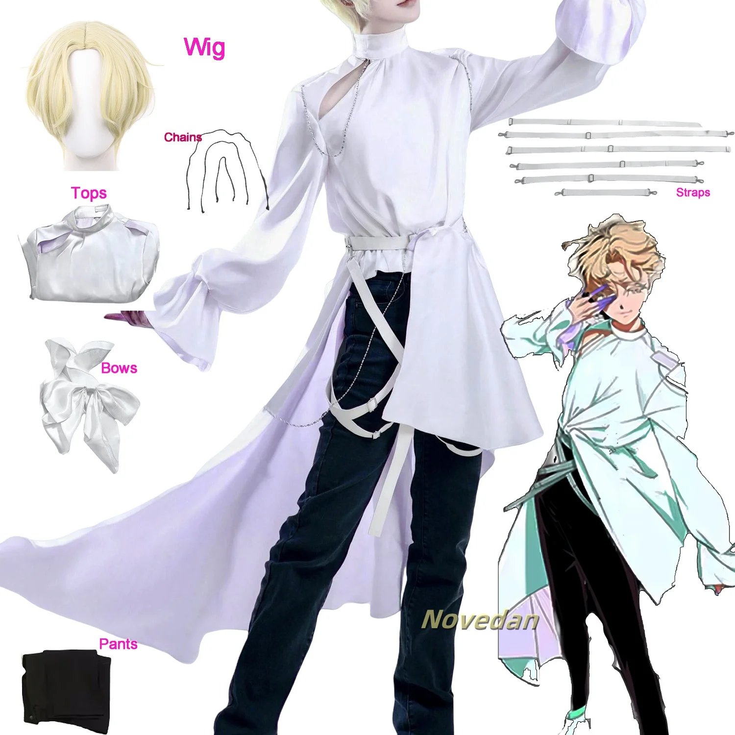 Luka Cosplay Alien Stage Costume Wig Fancy Party Clothes Suit Anime Carnival Uniform AlienStage Luca Occupy My Heart Woman Man