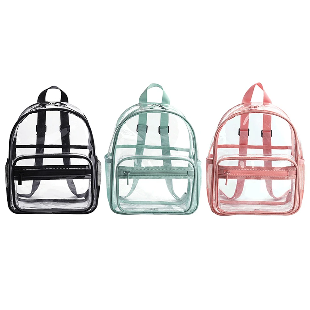 Casual Transparent Waterproof PVC Jelly Rucksack Storage Bag Student Backpack