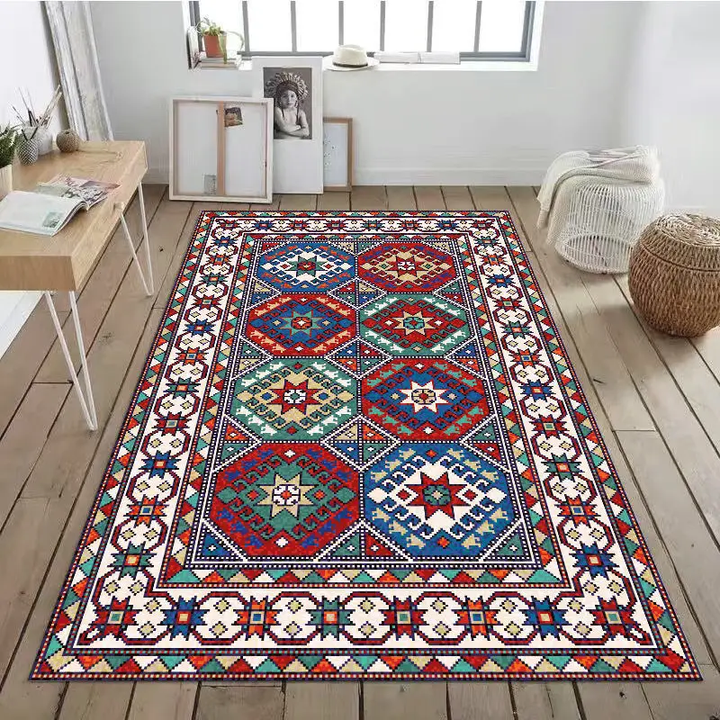 Bohemian Ethnic Style Carpet, Home Living Room, Coffee Table Rug, Study Rugs, Bedroom Bedside, Non-Slip Carpets