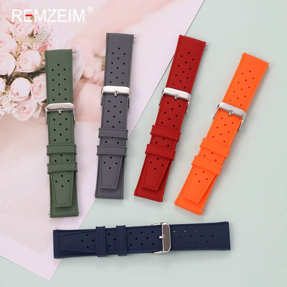 Herren Damen 18mm 20mm 22mm Silikon-Uhrenarmband mit Schnellverschluss-Federsteg Universelles Ersatz-Uhrenarmband Lässiges Armband