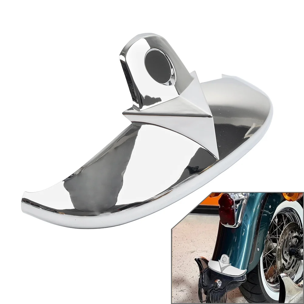 Motrocycle ABS Rear Mudguard Tip Trim Cover Decorative Chrome For Harley Davidson Heritage Softail Springer FLSTS 1997-Up
