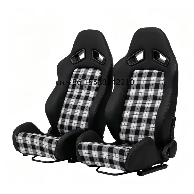 for LK SR7 Style Adjustable Racing Seat Reclinable Car Simulator Cockpit Gaming Office Chair with Slide Rail Universal Fit