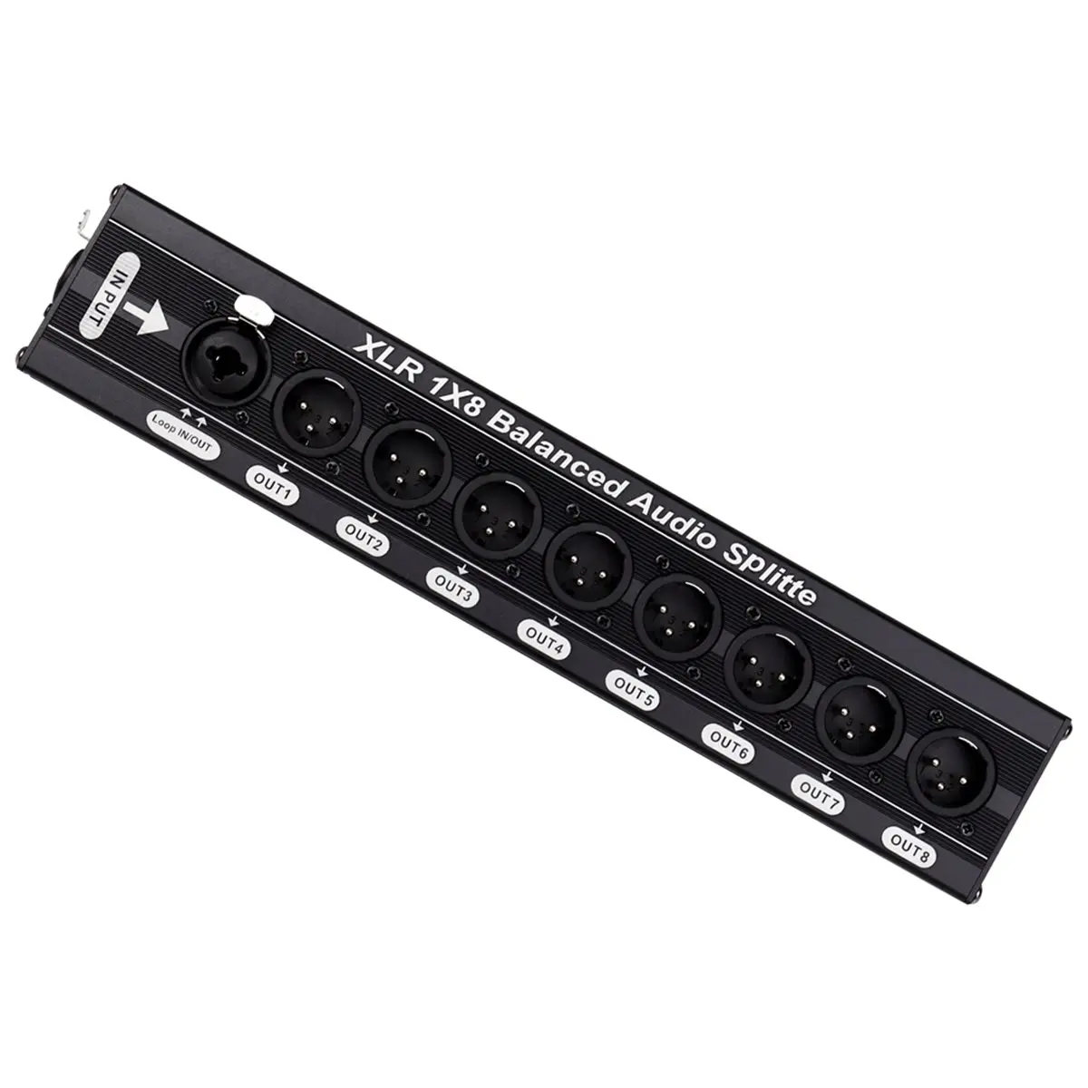 New Electronics XLR 1x8 Balanced Audio Splitter 1 in 8 Out 3 Pin XLR Audio Splitter Audio Signal Splitter Box One Loop Output Au