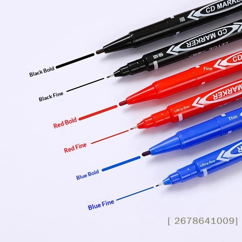 ⚑Dual Tip Permanent CD Markers Waterproof Fast Dry Ink 3 Color Options For Office School Writing Craft Labeling
