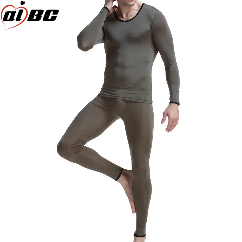 AIBC men's autumn clothes ice silk bottoming warm suit ultra-thin factory wholesale agent