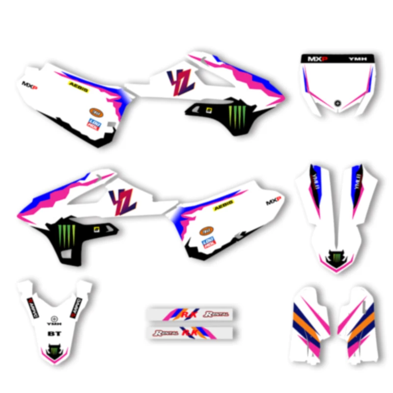 

DSMTECH Custom Team Graphics Decals For 3M Stickers Kit For YAMAHA YZ85 2022 2023 2024 2025 85 003
