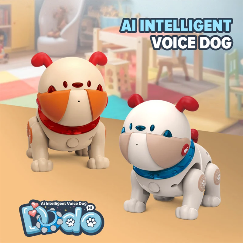 2025 New Electric Bulldog Intelligent Robot Dog Programmable Sound Recording Music Light Early Education Toy Gift for Kids