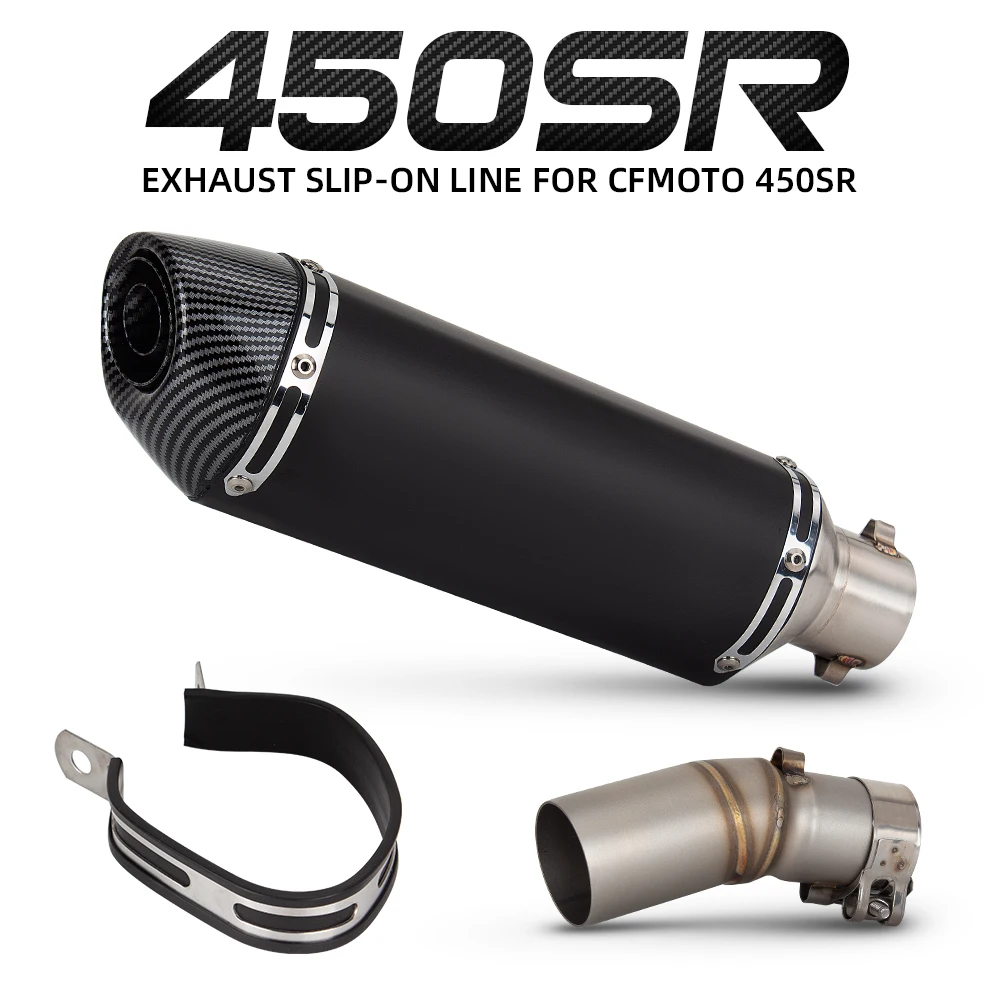

Глушитель выхлопной системы 450 SR для мотоциклов CF MOTO SR450 450SR 2022-2026, спортивная гоночная выхлопная труба, насадка R77