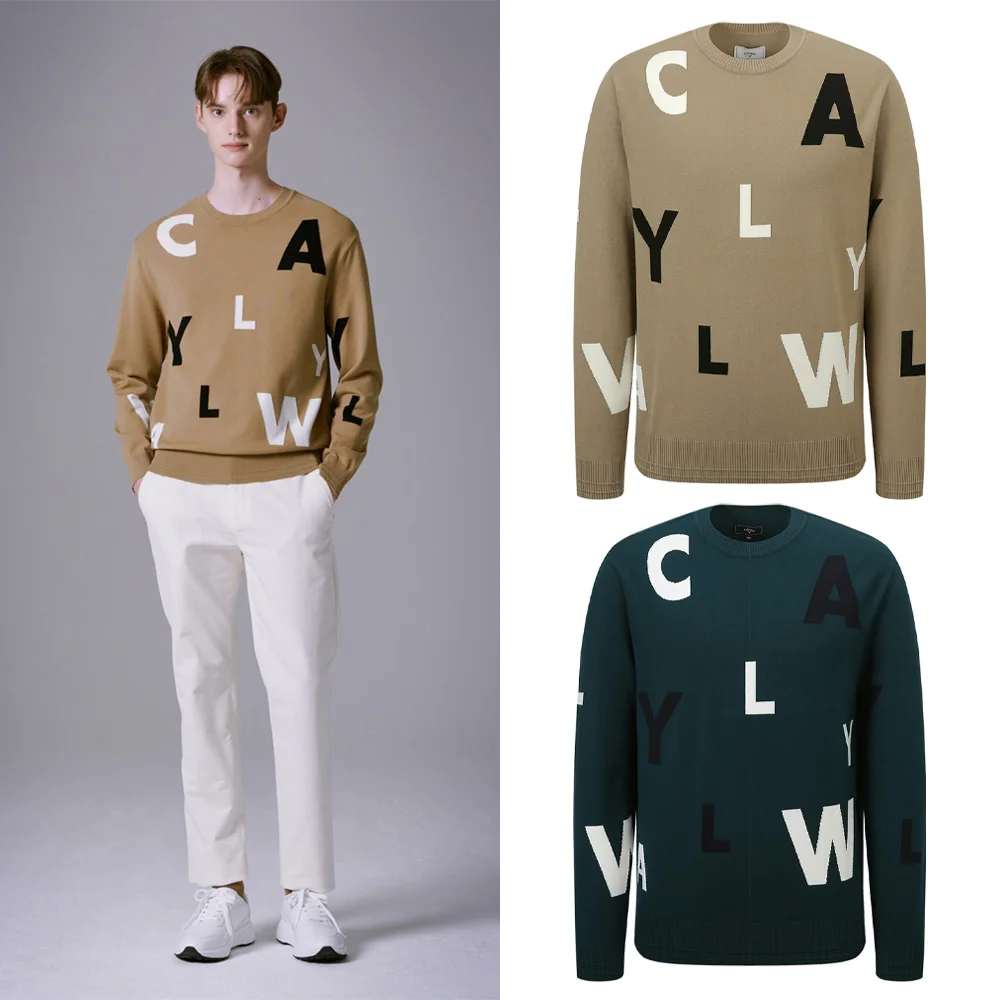 CALLAWAY High-end Men's Knitted Sweater! New Style! Luxury Brand Letter Golf Apparel, Trendy Design, A Must-have for Autumn!