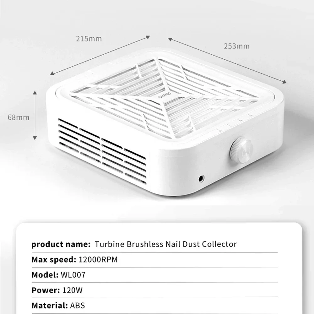 120 واط سوبر شفط مسمار مجمع الغبار قوية فرش مسمار الغبار النازع مسمار الفن مانيكير مروحة مكنسة كهربائية مع 2 تصفية #6