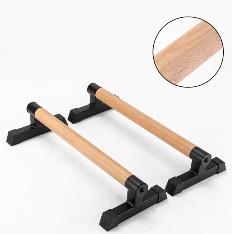 Wholesale Wooden Push Up Stand Parallels bars Handstand Bars Solid Wood with Sturdy Metal Bracket