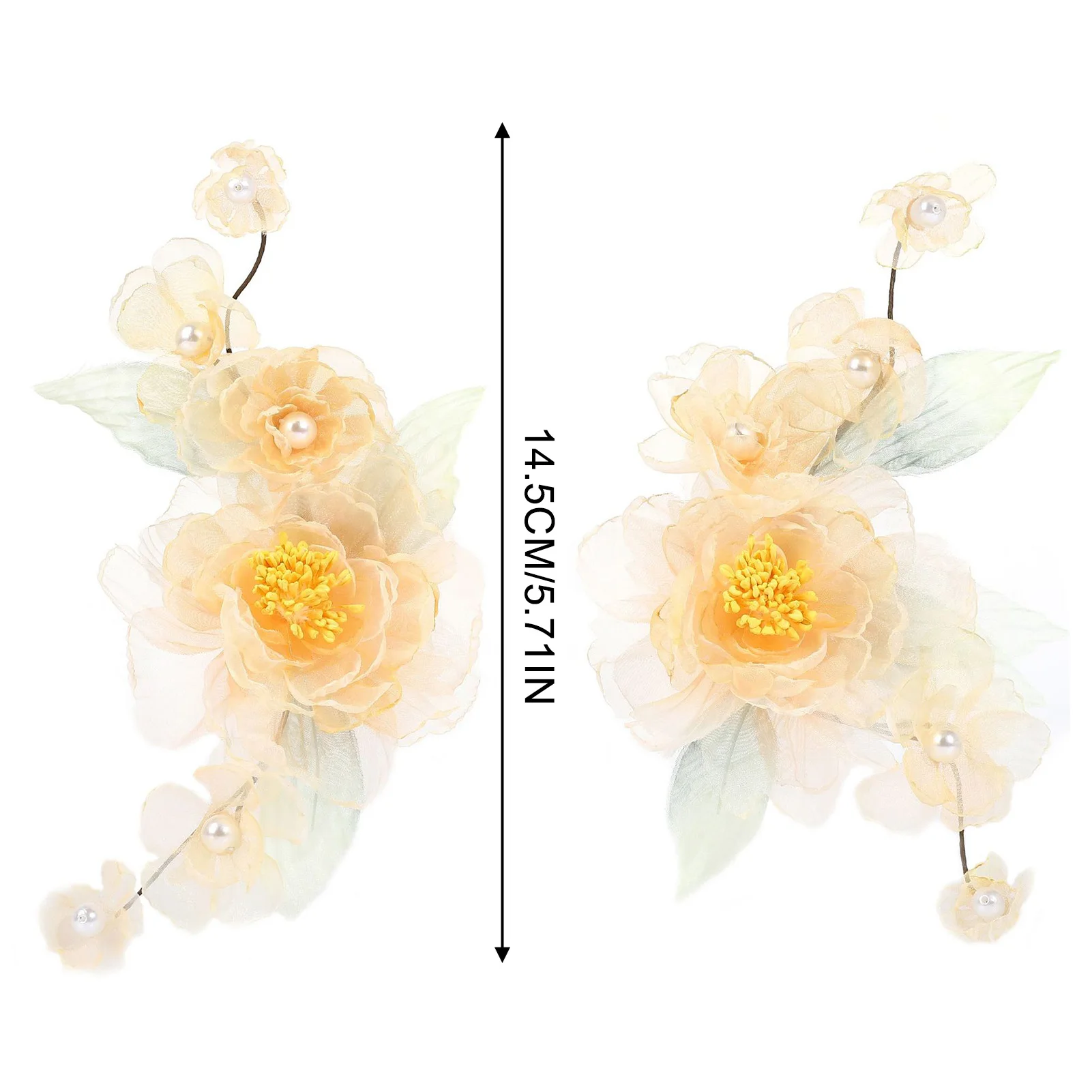 

1PC Fairy Perm Peony Hairpin Yellow Flower Hair Clip Chinese Hanfu Hair Accessories Vintage Wedding Barrettes Jewelry Gift