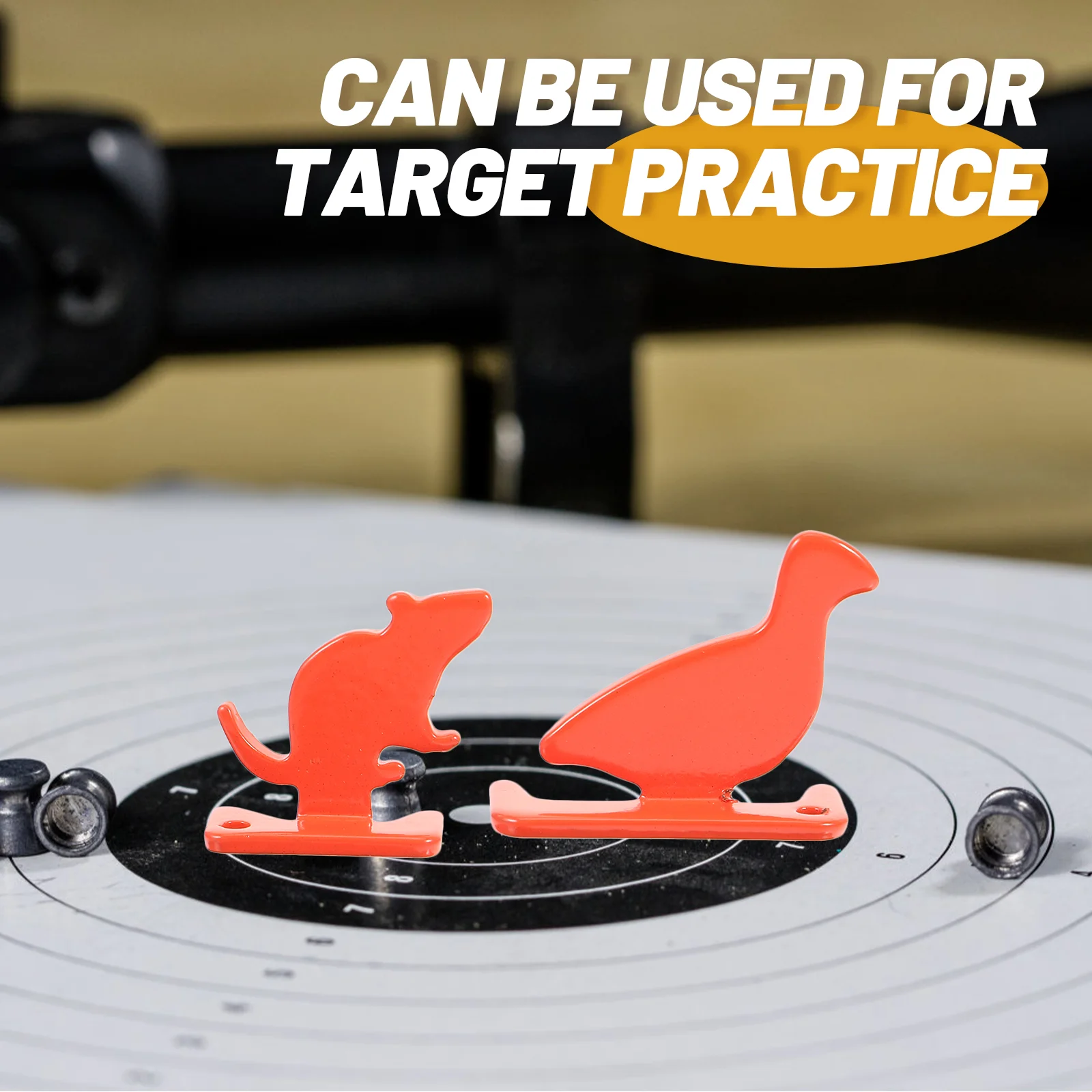 4 Pcs Target Practice Small  Training Tool Stainless Steel Accurate Multi-purpose Shoot Targets Orange Lightweight