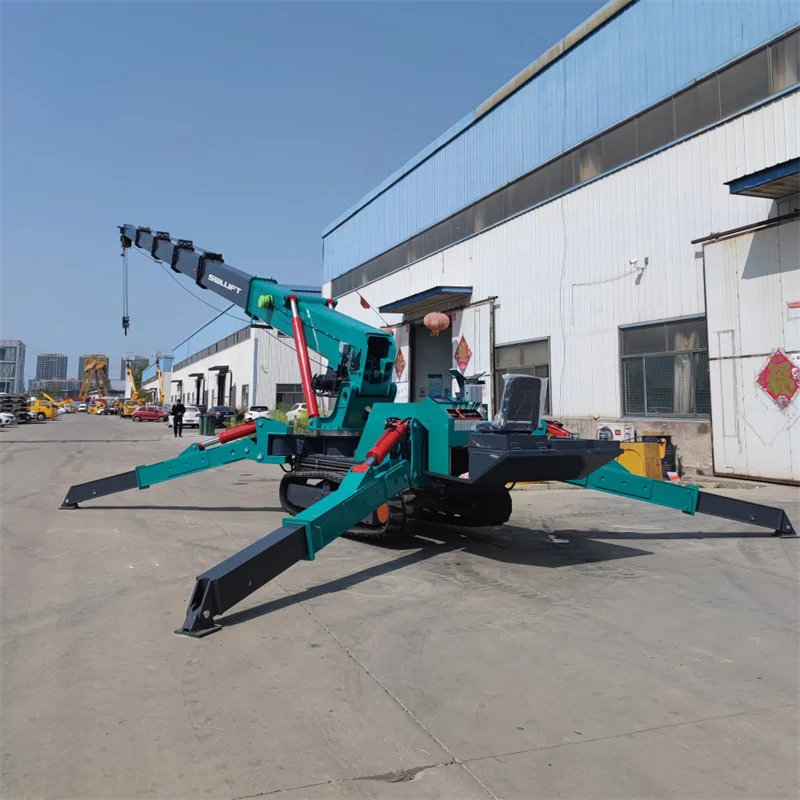 For Heavy Steel Erection and Bridge Work 3/5/6/8/12Ton Compact Spider Crane with Fly Jib and High Torque