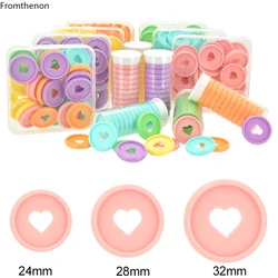 Feutren – anneaux de disque en plastique 28/32/24mm, reliure de macaron, disques en forme de cœur pour planificateur de trous de champignons