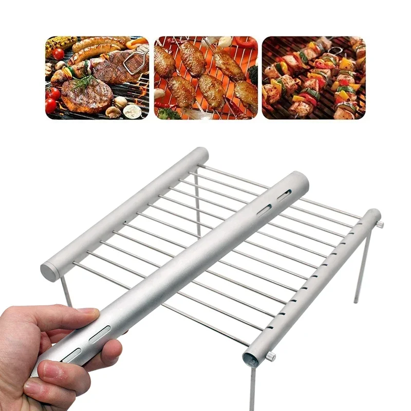 New Arrive Mini Pocket Foldable Stainless Steel BBQ Grill Rack Portable Camping Mini BBQ Wire Mesh Barbecue Grill Net