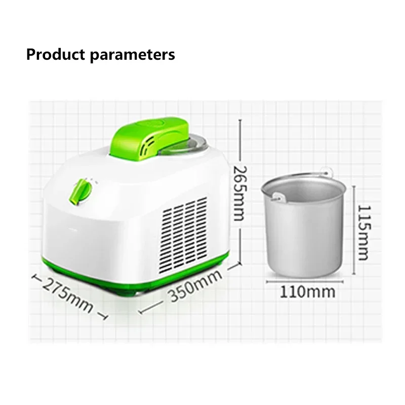 가정용 자동 콘 바삭한 테이블 아이스크림 기계, 자체 제작, 차가운 아이스크림 기계, 1L