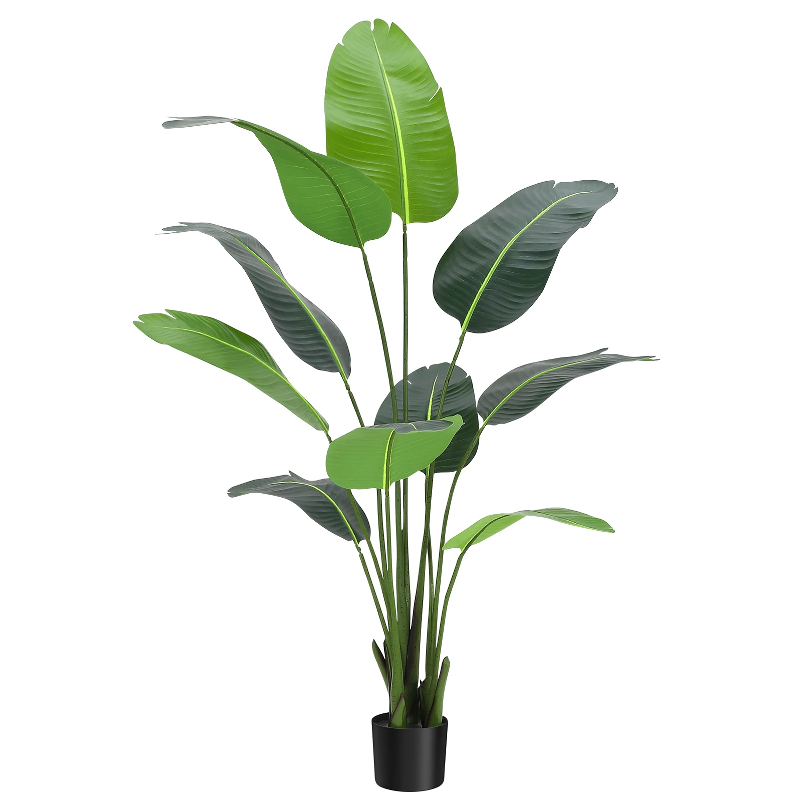 

Bird of Paradise Artificial Plant,5FT Faux Tropical Palm Potted Tree Fake Artificial Bird of Paradise Plant for Indoor House