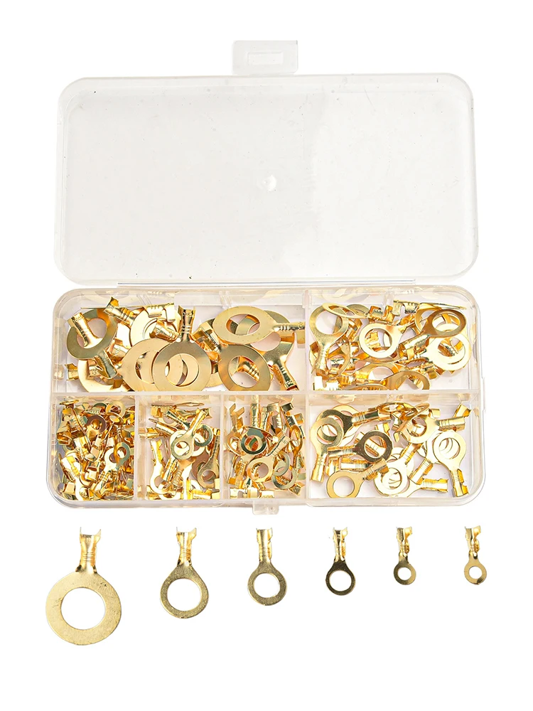 Cable Wire Connector Bare Terminal O-type Tab Real Color May Vary Different Sizes Manual Measurement Brass Material