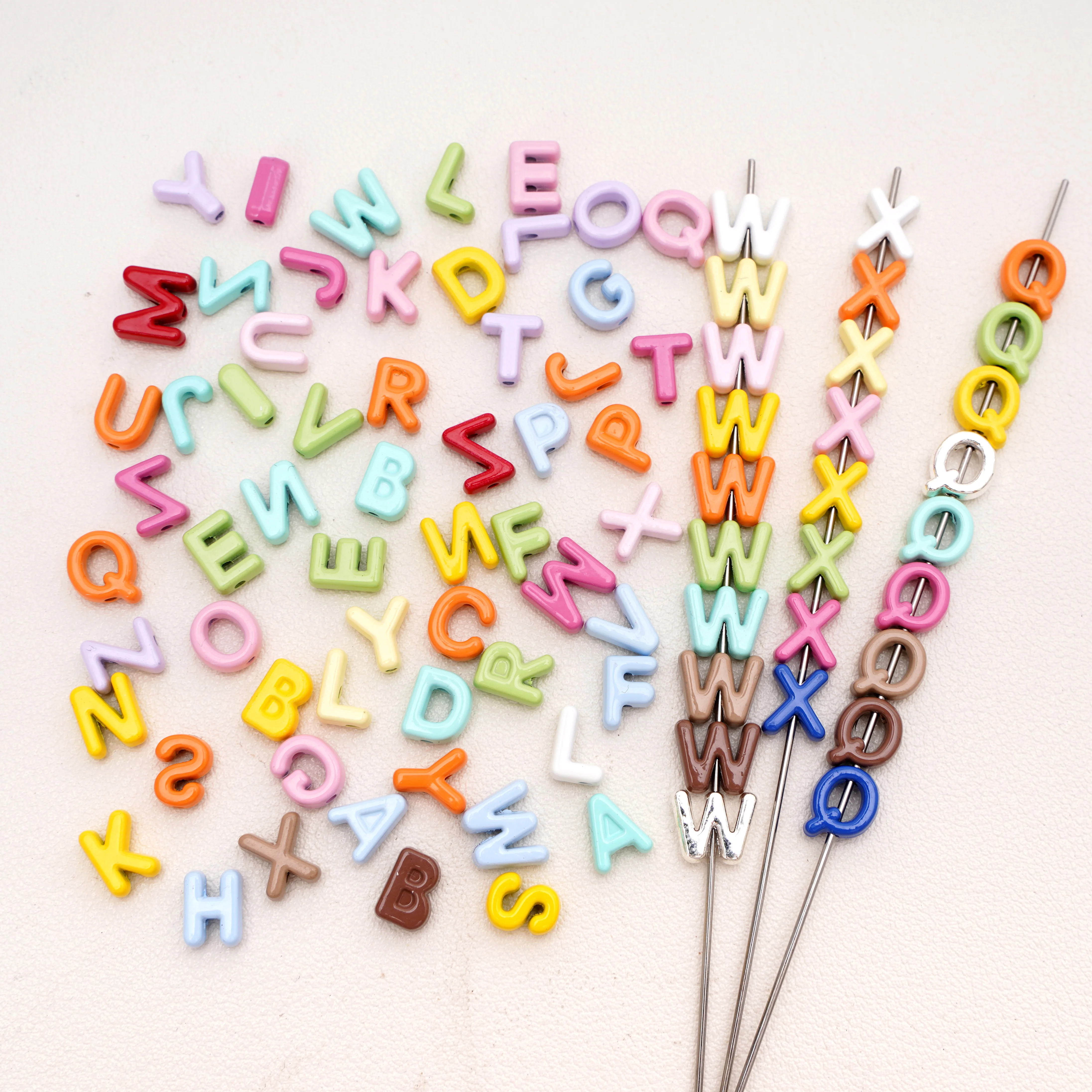 

5pcs Randomly Mix A-Z Letter Bead Diy Necklace Bracelet Handmade Pendant Material Alloy English 26 Letter Bead Accessory