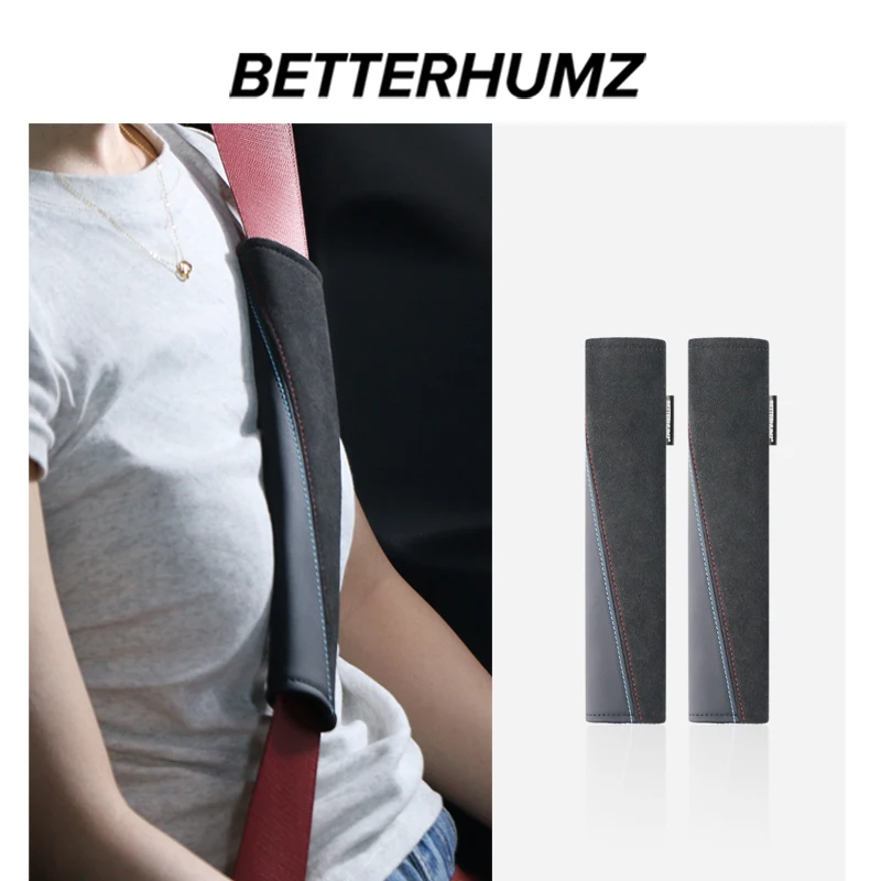 For BMW E90 E60 F10 F30 F20 F32 G30 G20 X1 X3 X5  Made of Alcantara Car Seat Belt Cover Shoulder Protector Interior Accessories