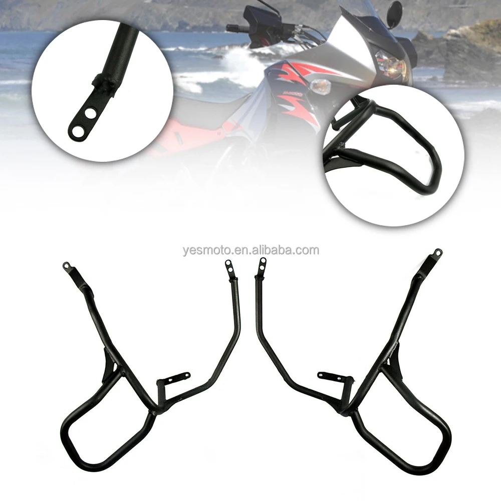 Black Front Engine Guard Crash Bars Tank Motor for Kawasaki KLR650 1987  1988 1989 1990-2015  2016 2017 2018