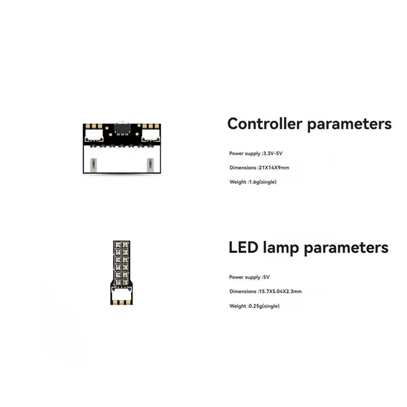 LXYB18B For RC FPV Drone Quadcopter Compatible LED Strip Light+ Controller Kit 6 Colors/5 Brightness Levels/4 Modes One-Key Swit