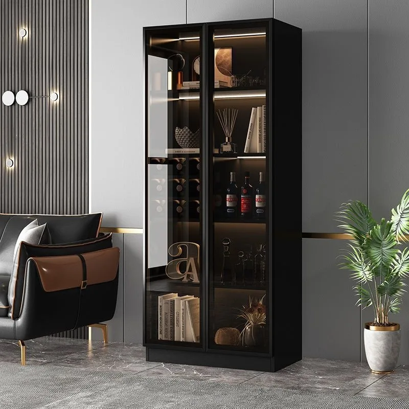 Light  wine cabinet agat the wall Locker Modern simple dining side cabinet Household integrated side cabinet Glass door