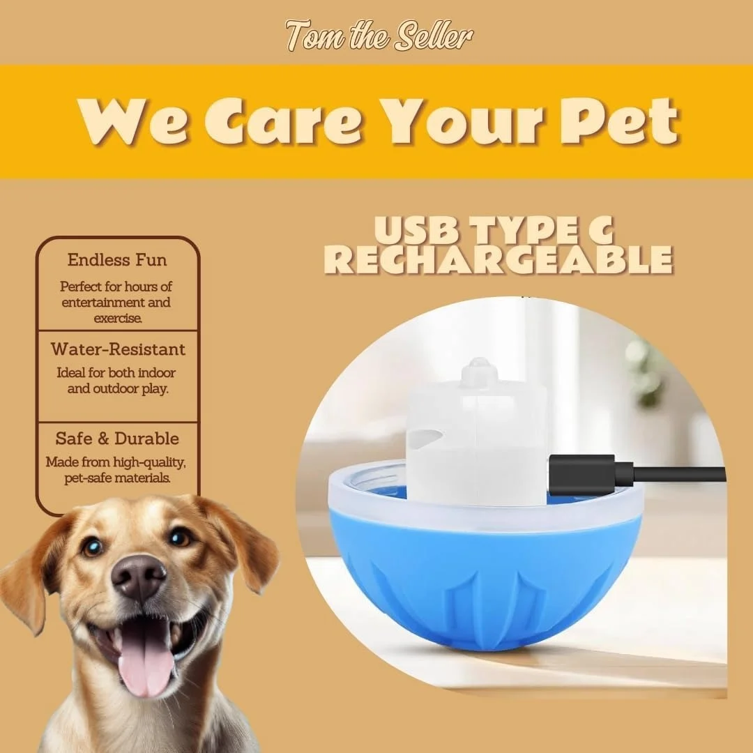 Bouncing Ball for Dogs - Fun Interactive Toy, USB Rechargeable, Durable Design, Water-Resistant for All Play Environments image 5