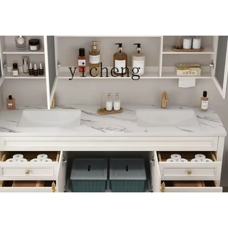 X-13 Double Basin Bathroom Cabinet Combination Floor-to-ceiling Smart Hand Washbasin Double Washstand Cabinet