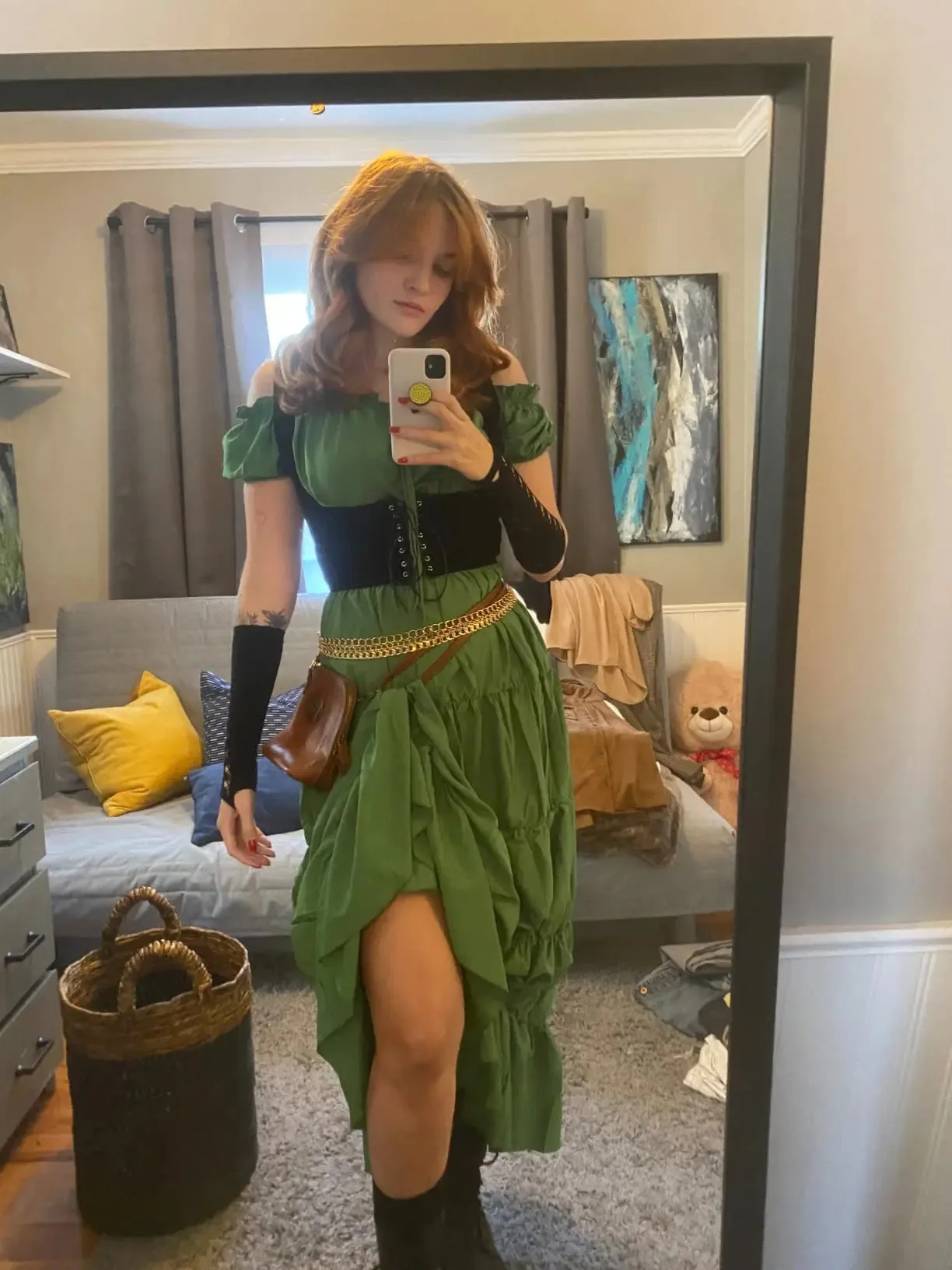 Damen-Korsettgürtel mit Schnürung, Unterbrust-Taillenkorsett-Oberteil, sexy Steampunk-Bustier, Taillenformer, Spaghettiträger-Cami-Crop-Top – Detail 4