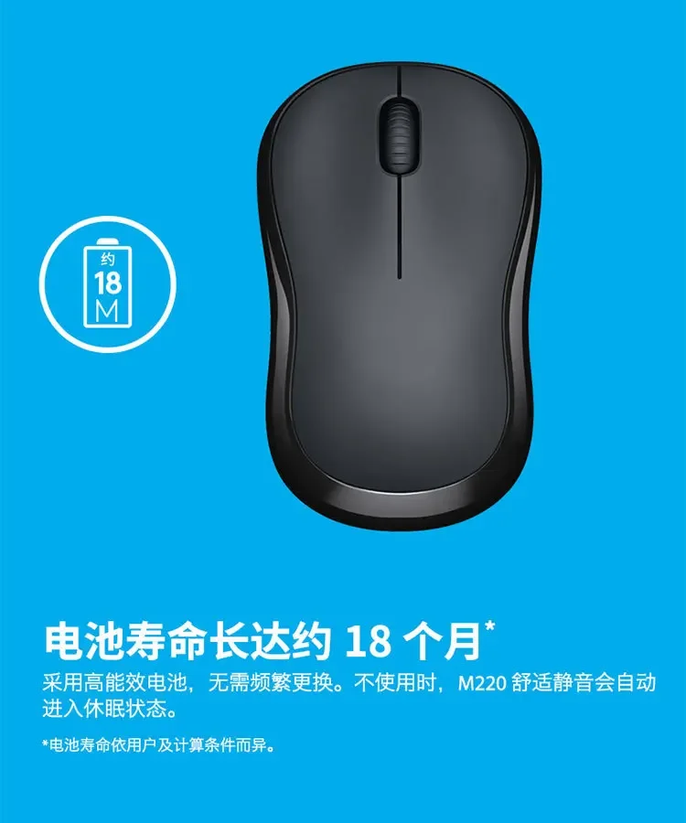 M220 Wireless Mouse 2.4GHz USB 1000DPI Silent Optical Mice USB Receiver Optical Navigation Mice For Mac Os/Window 10/8