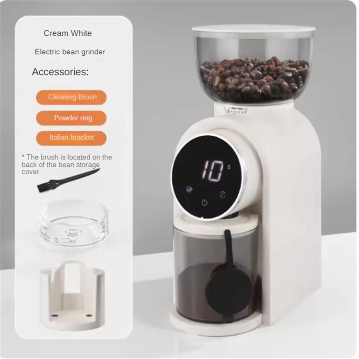 Electric Coffee Grinder Hand Brewed Italian Coffee Bean Grinder Machine Coffee Millers for Household Office EU Plug-B