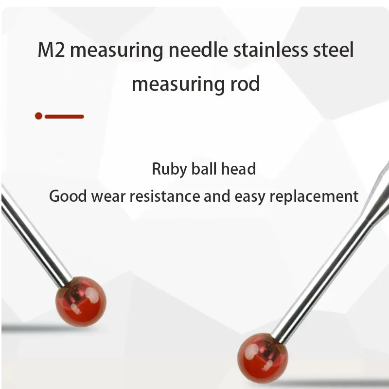 1PCS Precision Measurement Probe M2 Stainless Steel Rod Three Dimensional Ruby Ball Machine Tool Special Probe