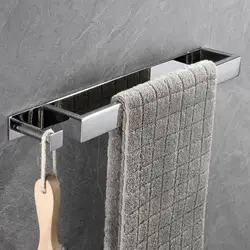 40cm Bathroom Stainless Steel Towel Rack Washcloth Facecloth Holder Self-Adhesive  Home Kitchen Supplies