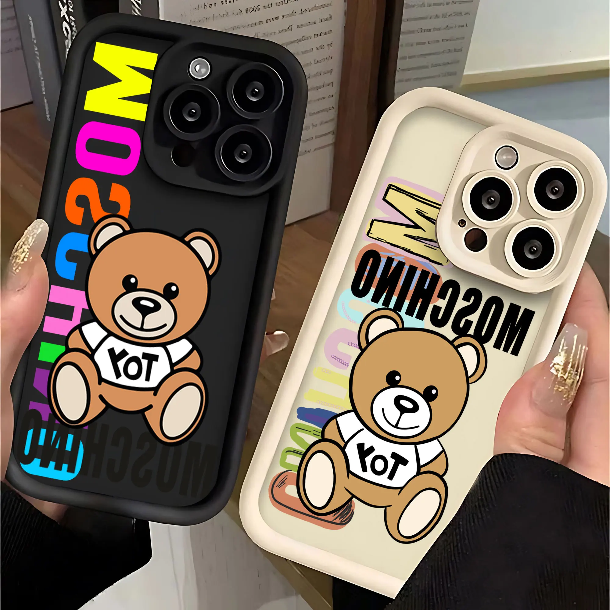 Lucky Bear Ins Phone Case for iPhone 16 15 14 13 12 11 Pro Max Mini XR XS X 7 8 6 6s Plus Soft TPU e-moschinoes-m Back Cover