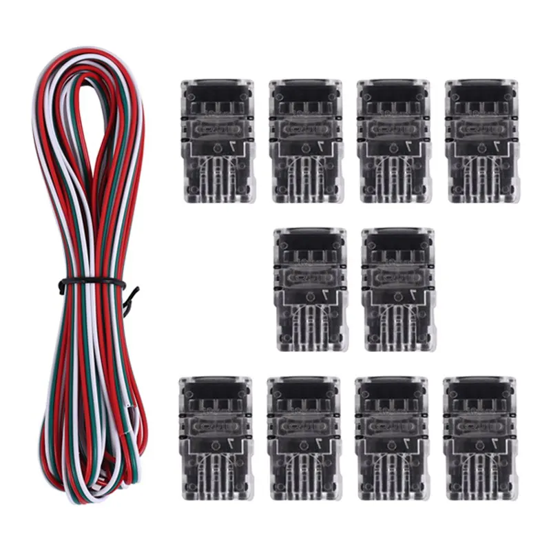 11 Pieces Tunable 3 Pin LED Strip Connectors 10mm LED Strip Light Connectors LED Strip Connector Terminal for WS2811