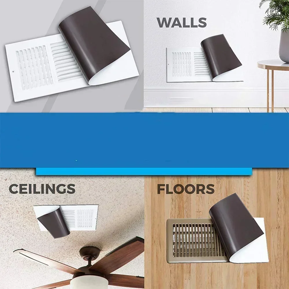 Magnetic Vent Covers With Double-layered Construction And Flexible Tool-adhesive Magnets For Wall, Floor, And Ceiling Vent Cover