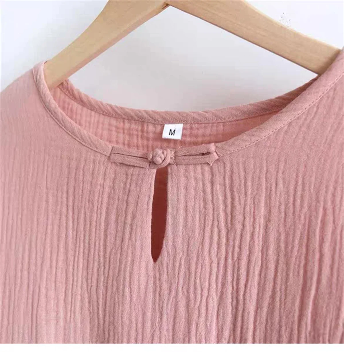 Chinese Style plus Size Women's Blouse Vintage Loose Summer Shirt Short Sleeve Cotton Linen Top for Casual Wear
