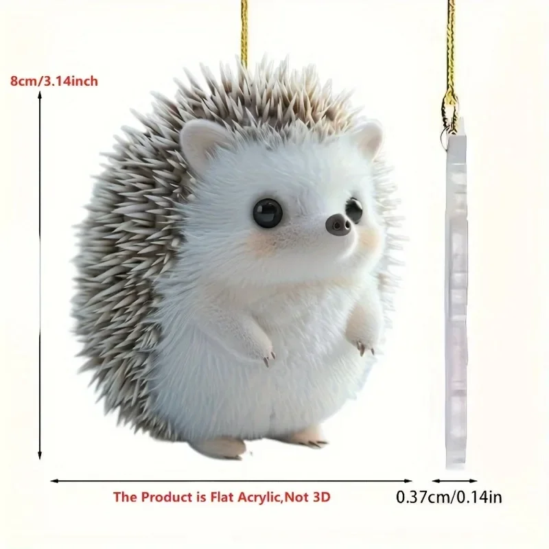 1pc Charming hedgehog acrylic pendant, suitable for car, home decoration, and keychain accessories