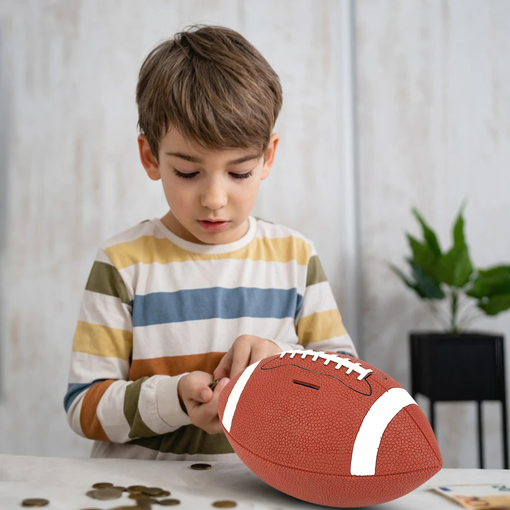 كرة القدم الخنزير البنك كرة القدم عملة البنك شاتيربروف الرجبي توفير البنك غير قابلة للكسر صندوق توفير المال لمحبي الرياضة #3