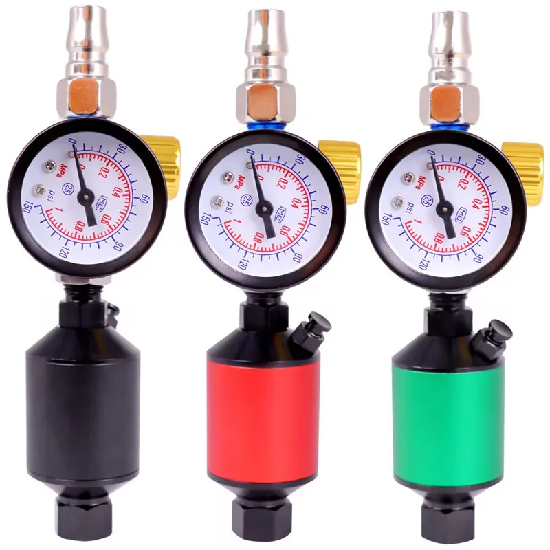 Air Regulator with Air Filter Spray Gun Air Regulator Gauge Air Spray In-Line Water Trap Filter Tools JP/EU/US Adapter Pneumatic