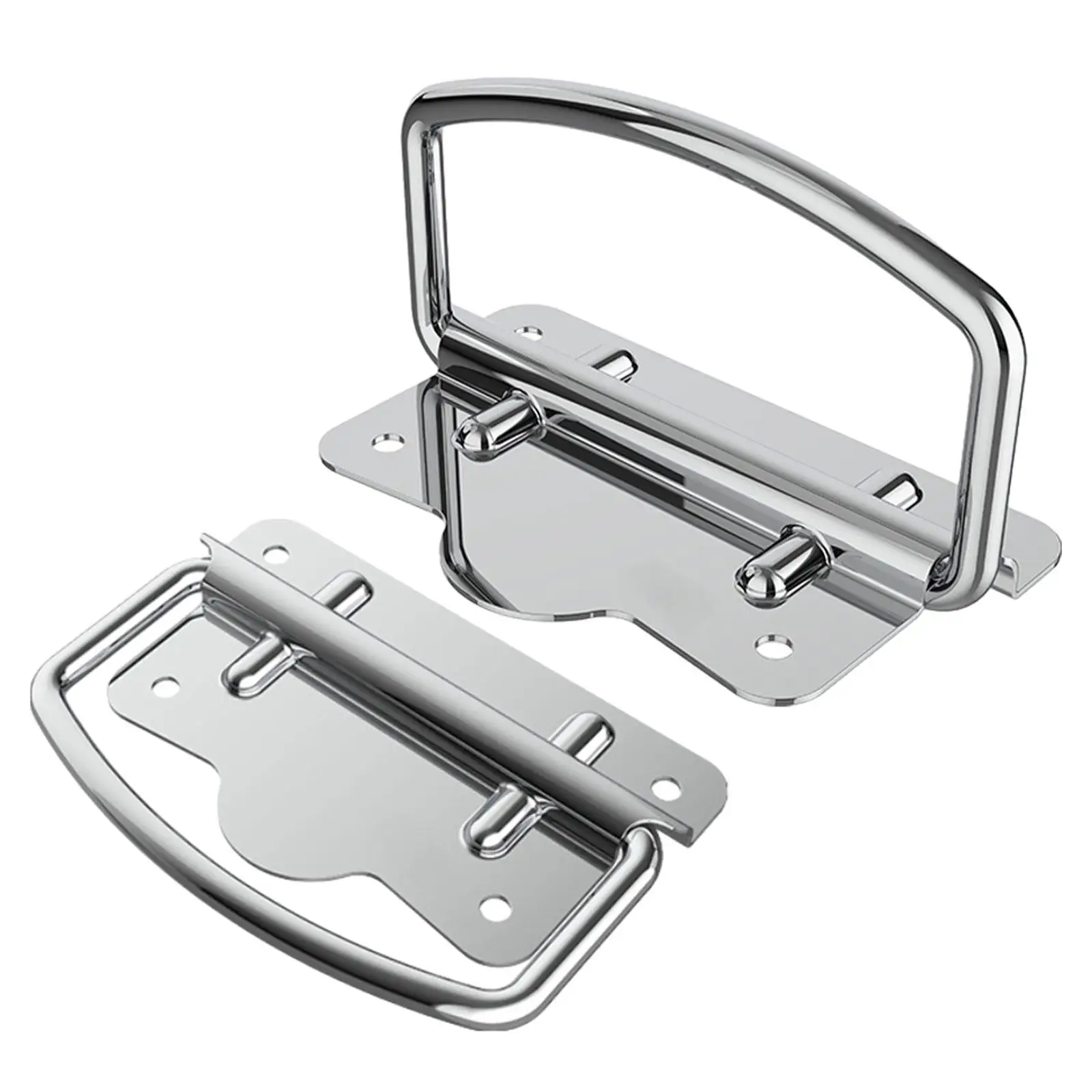 2 Pieces Folding Pull Handles, Cabinet Lift Pull Rings Handle, Foldable Boat Latch for Drawers Lifting Door Chest, Wardrobe