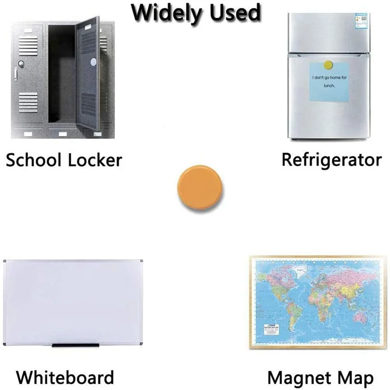 

Practical Pack of 60 Magnets, Whiteboard Magnets, Magnets for Magnetic Board, Magnets, Fridge, Colourful Round Magnets, Strong