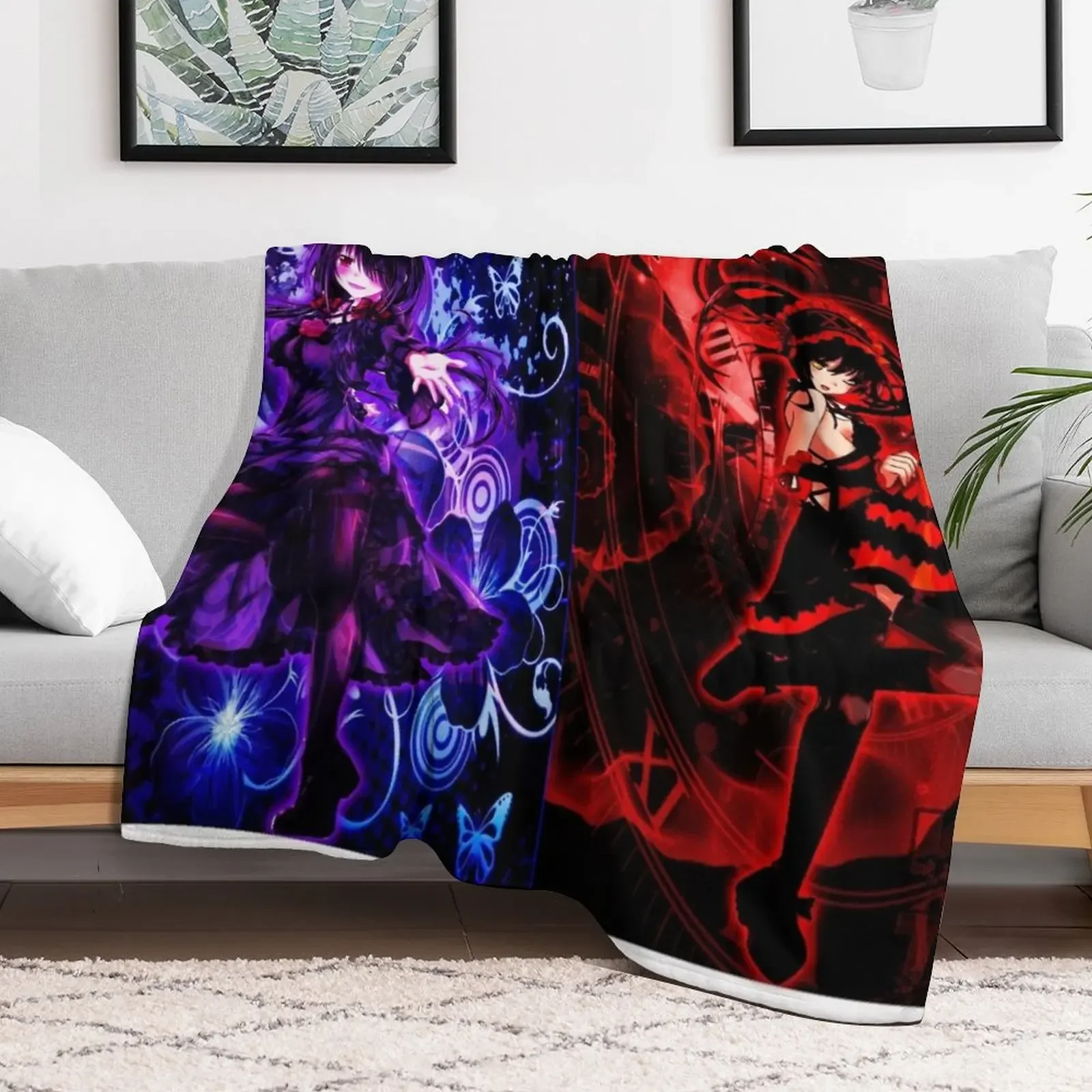 Kurumi Tokisaki - Yandere Throw Blanket Cozy Throw Blanket for Bed Sofa Chair
