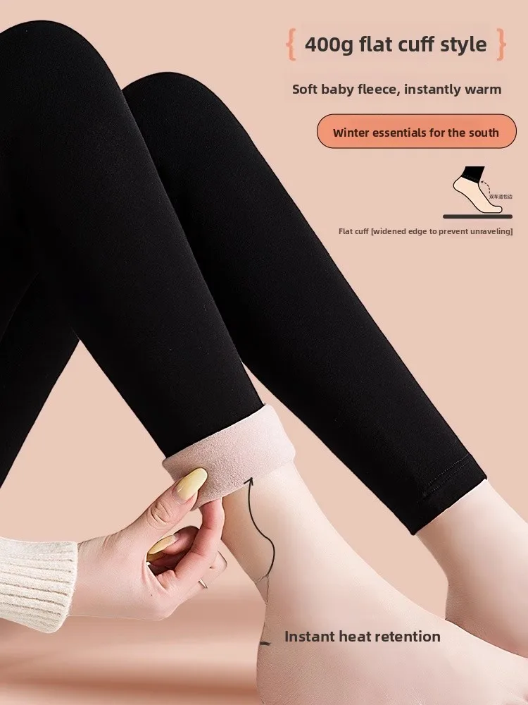 Pantalones de yoga Thi con forro de fce de cintura alta para mujer, pantalones arca de otoño e invierno, pantalones de capa base cálidos que levantan los glúteos