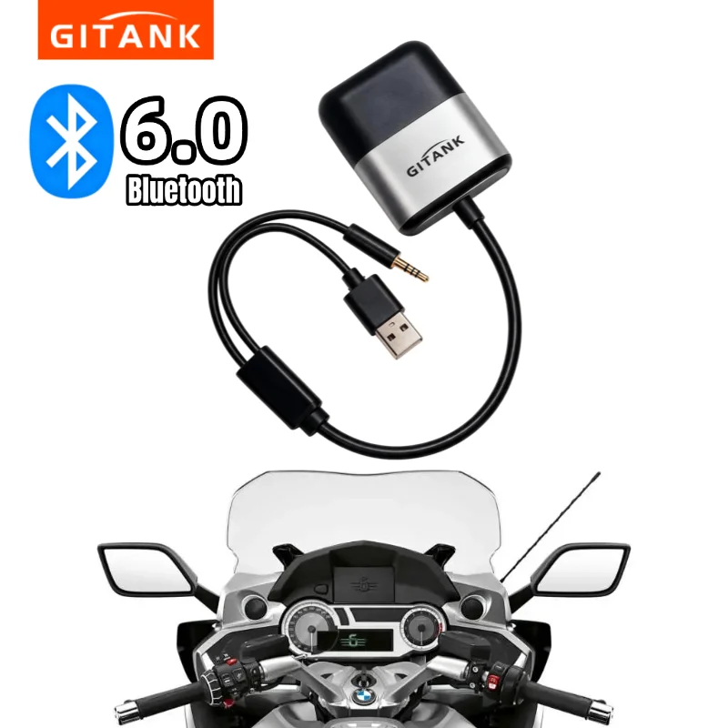 BMW 오토바이 K1600 K1600GTL R1200RT R1250RT용 GITANK-300M 블루투스 어댑터(OEM USB/AUX 잭 포함)