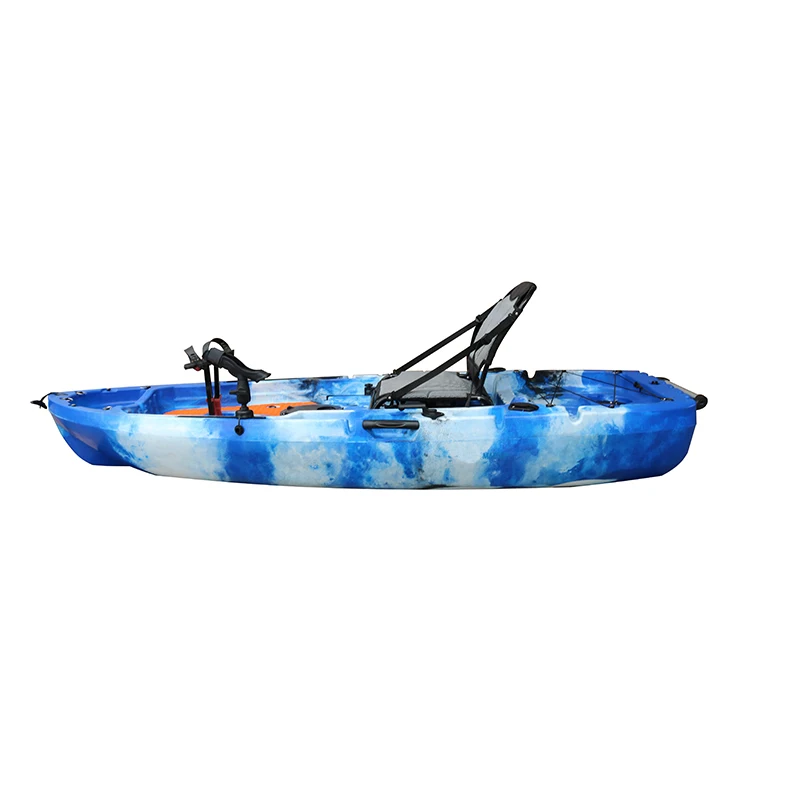 Vicking Kayak a pedale singolo Canoa per barca da pesca all'ingrosso economica con sistema di timone Scafo in HDPE per acque in fiume e offshore