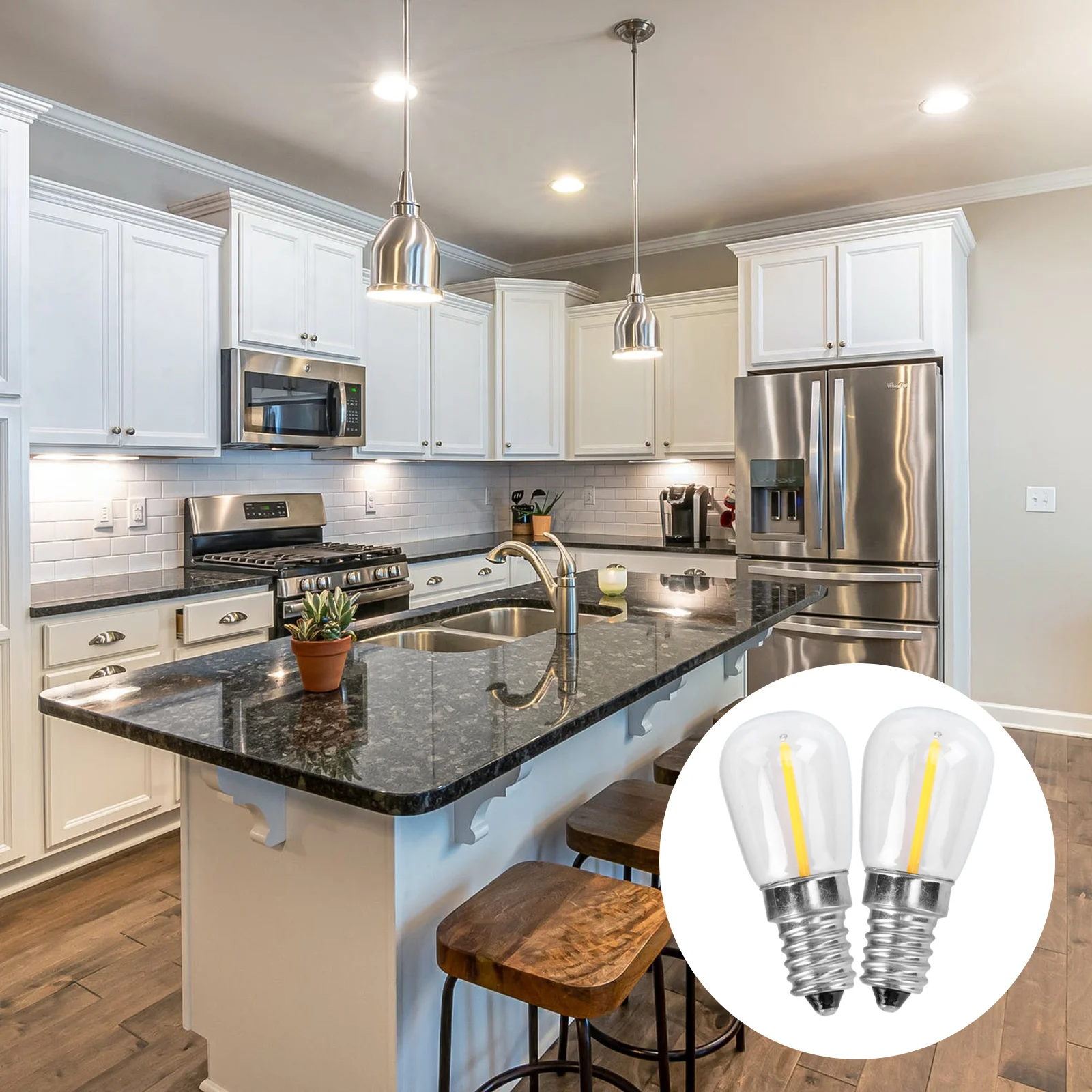 3 قطعة E14 LED لمبات 220 فولت 1.5 واط أبيض دافئ 2700 كيلو غطاء زجاجي أجهزة الثلاجة مصباح الثلاجة استبدال لمبة صغيرة الخياطة